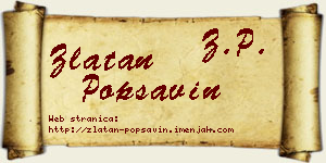 Zlatan Popsavin vizit kartica